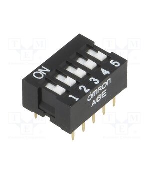 A6E-5101-N Switch: DIP-SWITCH; Poles number: 5; ON-OFF; 0.025A/24VDC; Pos: 2 c3n37vyP6iRUXeJYHfRT6OO2krJPsSsSGKeVIK7sub4