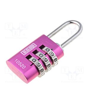 K10520PIND Padlock; shackle,combination code; aluminium; A: 22mm; B: 20mm wE2B7MToXGxahdk9FWiQIyyB7VNwQIk3aaXarIdD2RA