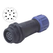 CONNECTOR WEIPU SP1311/S9, 9pin socket for housing/cable ø4÷6.5mm, 3A 250V, IP68