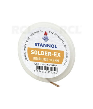 Atkausēšanas lente 0,5 mm, 1,6 m, Stannol Solder-Ex

 ILYDS0S.jpg