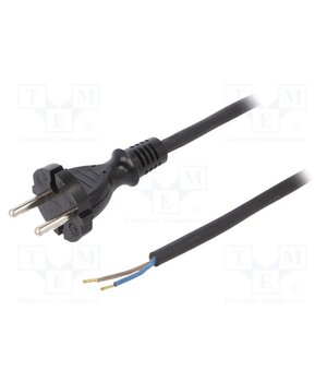 W-97259 Cable; 2x1mm2; CEE 7/17 (C) plug,cables; rubber; 5m; black; 16A RQC1HC--VpRFjJlEbkmuRK3086m-I1M8OaSTa31ghYk