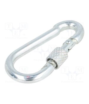 KSZ.5.50 Carabiner; steel; for rope; L: 50mm; zinc; 5mm; with protection _UHGwOnUKG7cXR6fa19hFSmWK9XXdA6o7mifKPAbYLo