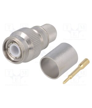 J01010A0051 Connector: TNC; plug; male; straight; 50Ω; crimped; for cable; PTFE OrjqTLFGP3tTIYfvQeTRx1KgYkHpCMGLfu6ziy15Thc