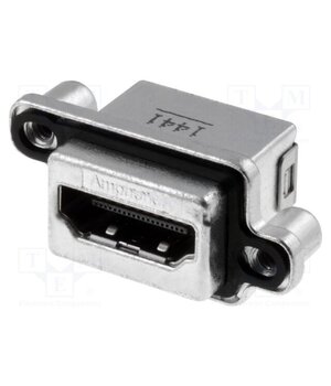 MHDR-A111-30 Connector: HDMI; socket; PIN: 19; gold-plated; angled 90°; THT; IP67 O7SKvto3zlouqOhRCrpf8kvdYF_JG2-VaFfTEZ95lFQ