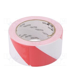 7100015266 Tape: warning; white-red; L: 33m; W: 50mm; Thk: 0.127mm RpZ_6IAI0qhhFdvb0vPFFTSjQurU8rCZKDgBrH8Ruvs