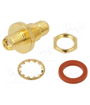 132170-10 Adapter; SMA female,both sides; Insulation: PTFE; 50Ω; brass Tgu_6lFhqwwJhB4K6Y3DnN7Ydi8GpxKMZ9YrlMWRLfc
