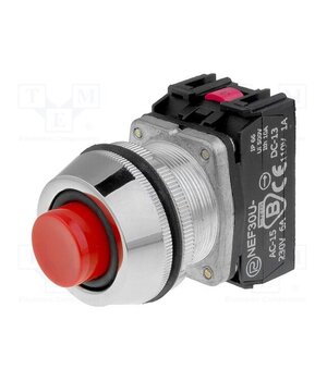 NEF30-UWCXY Switch: push-button; 30mm; Stabl.pos: 1; NC + NO; red; IP66; NEF30 qLkTyoSjdTgWHO0mwJw9cZv785hxNnYiIjQnZQj8uKQ