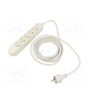 5907570042759 Extension lead; 3x2.5mm2; Sockets: 5; PVC; white; 5m; 16A; PRO HqIl6x8oWNrPOEbWZNeSZOXFUr28cTb-TuMOMYIb71c