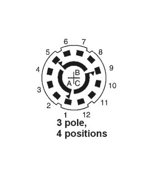3-kontaktu x 4-virzienu rotācijas slēdzis, 0,3 A / 125 VAC, 1 A / 30 VDC

 CPR6XX+304.jpg
