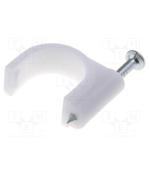 17085 Holder; white; on round cable; 100pcs; with a nail; Ø: 16mm kHW84NNPB2fFNqOjvTVXxAP43UXR7XXO1Rn-4cZyMJU