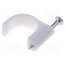 17085 Holder; white; on round cable; 100pcs; with a nail; Ø: 16mm kHW84NNPB2fFNqOjvTVXxAP43UXR7XXO1Rn-4cZyMJU