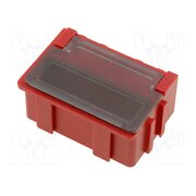 SMD-BOX N 2-11-6-6-1LS Container: box; with flap; ESD; red,transparent; 42.4x29.4x21mm AOhnuyrehAt4vGEdc1YU57R29pT2N8KoaXRGWVUqN5E