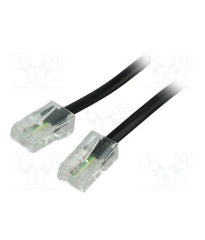 50255 Cable: telephone; RJ45 plug,both sides; 3m; black; Insulation: PVC CQzXE2egPVmuODg6hjSz_aUyfvzwpUed8qW_jM7L59k