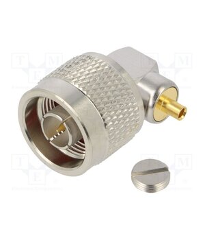 172235 Connector: N; plug; male; angled 90°; 50Ω; soldering; for cable AuMxP1CRyZ5rl54-A9E5F7UkeMSfn7OPTRILT90My44