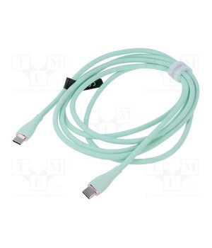TAWGH Cable; USB 2.0; USB C plug,both sides; nickel plated; 2m; green m4Jc1YtV_QyhfcWeaP282Z5aB90YFW_9rFxdiO76RG8
