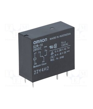 G2R-14 24VDC Relay: electromagnetic; SPDT; Ucoil: 24VDC; Icontacts max: 8A; G2R KX5erjjmU0O8PutfylU9lFO4Sg5SgYX0YKQK6L6V3E8