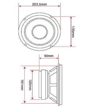 200 mm zemfrekvences skaļrunis, 8 Ω, 42 Hz–6 kHz, 300 W, 91 dB

 GABWZ200+1.jpg