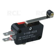 MICROSWITCH ON-(ON) 15A/250V with roller lever 25mm long, 16x28x10.3mm
