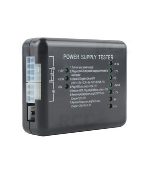 ATX barošanas bloka PSU testētājs ar 20/24 kontaktiem, SATA un Molex HDD savienotājiem datoram

 ATS009.jpg