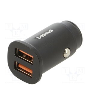 CCALL-DS01 USB power supply; USB A socket x2; Sup.volt: 12÷24VDC; 30W; black gVQNKP6NltC3Sx2UJWQEaRJq0ZNzKwNePy4dPTr2gR0