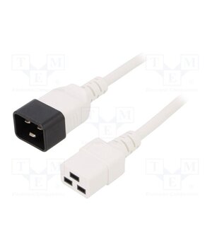 LT-550+549 H05VV-F 1.5/3C WHT 1M Cable; 3x1.5mm2; IEC C19 female,IEC C20 male; PVC; 1m; white; 16A Fb-4KFAvYu-kXnWDOCwZ-iEugt4lbai7NtnOBY0QJCk
