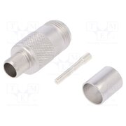 J01021A0155 Connector: N; plug; female; straight; 50Ω; crimped; for cable; PTFE 7QFqHofCiU4SraLmtpyzP80wXgNtfS7C2SVehIV7TYU