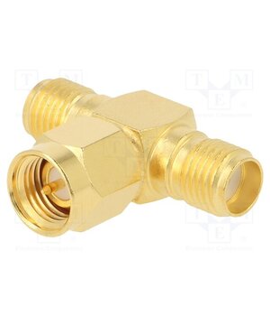 132217 T adapter; SMA male,SMA female x2; T; 50Ω; PTFE; gold-plated wtDjPvzUPSI5q6BEPRoQRGTjTIeUOmyk4uuoG5DpDe0