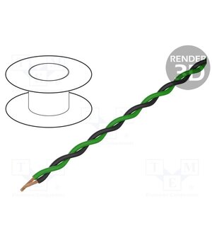 TSK1130 GREEN BLACK Wire: assembly; 2x0.25mm2; stranded; Ext.dimensions: 2x1.4mm; 100m 6w9FRk4VPd2YylbePDGL88St-RaXizGUiTHHvzgyRyM