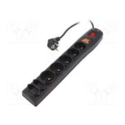 ACAR P7 1.5M BLACK Plug socket strip: protective; Sockets: 7; 230VAC; 10A; black ktYauRUkI1BIksE6zwpW4auuej0EQ47_R5c0o2FZ9ag