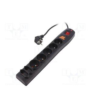 ACAR P7 1.5M BLACK Plug socket strip: protective; Sockets: 7; 230VAC; 10A; black ktYauRUkI1BIksE6zwpW4auuej0EQ47_R5c0o2FZ9ag