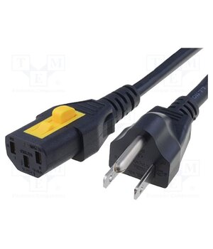 6051.2001 Cable; 3x18AWG; IEC C13 female,NEMA 5-15 (B) plug; PVC; 2m; black rJ1XtJ3LeqviGTvdRTFnASk9UFoYUUobzHGET-xi0yU