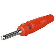 PLUG ø4mm 'banan' typee with screw, red