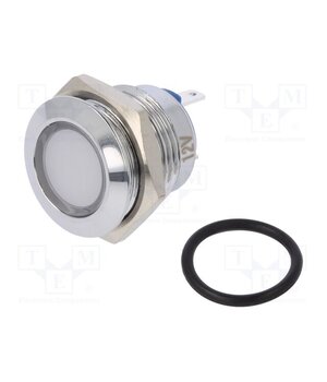 IND16-12W-C Indicator: LED; flat; white; 12VDC; 12VAC; Ø16mm; connectors; brass AGah7wicHZUwuCgsrCot-4cY0rXJne0jtmiaLA69wdI