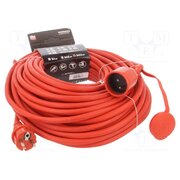 W-97293 Extension lead; 3x2.5mm2; Sockets: 1; rubber; red; 30m; 16A hySmEcRVNymedinmGqmBMF7HDW82LEOt1CyuB4tKHEw