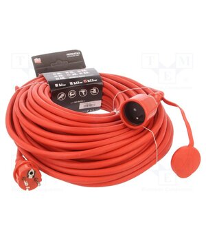 W-97293 Extension lead; 3x2.5mm2; Sockets: 1; rubber; red; 30m; 16A hySmEcRVNymedinmGqmBMF7HDW82LEOt1CyuB4tKHEw