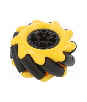 FIT0662-1 Wheel; yellow-black; Shaft: screw; screw; Ø: 48mm; Plating: rubber gJOd1HCsTq98Iqc-L5zOSrS1vwalgaFZvBmt4epQa_w