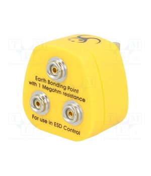 070-0011 Earthing plug; ESD; yellow; 1MΩ; press stud male 10mm x3 Xqq8N8Vfg7JJ4dqz7Qn4UsKmqDw7cc2umYjNaULTKbw