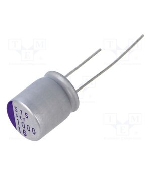 16SEF1000M Capacitor: polymer; 1000uF; 16VDC; THT; ±20%; Ø10x13mm; Pitch: 5mm PdIsvtuxgiRVFRRNTA27rmL1jlpw7p6Lx9O3-R2F0nk