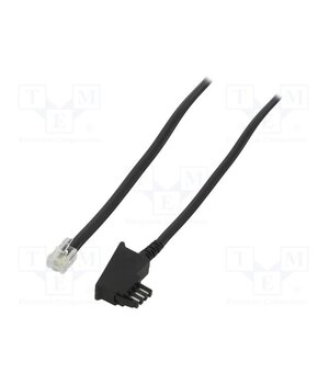 50940 Cable: telephone; RJ11 plug,TAE F plug; 10m; black; Core: CCA dzQWcxnIlwL68tAQu5netMYTPCuMSJ85eDgTbX8ayEc