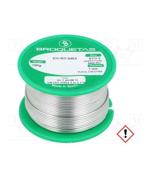 ECO3 B2.1 1,0MM 100GR Tin; lead free; Sn97Cu3; 1mm; 100g; reel; 230°C; Flux: SW26 YweT2-CfzHSmP8A_-15b_cnRyjthBCi9ydmxXHRtmHo