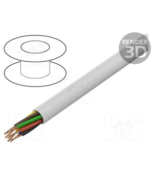 LA0053 Wire; BiTprotect,YTDY; 8x0.5mm; round; wire; Cu; PVC; white; CPR: Eca KwAsXiZGpNRLd3k1Axr7bs9wNcKW16UAsDZpUx8fDI0