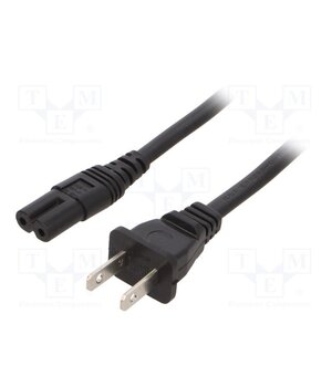 6010.5274 Cable; 2x18AWG; IEC C7 female,NEMA 1-15 (A) plug; PVC; 2m; black bkWt5DJ51YkVy46GfpVGaSX4duCM-ZvcTPa0oP8zrAQ