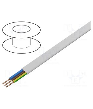 YDYP-3X6 Wire; YDY; 3G6mm2; flat; wire; Cu; PVC; white; 450V,750V; 100m A15NNYa2JEN_mgLrYcjN8csAUFJFozmxD22bRfnY4n8