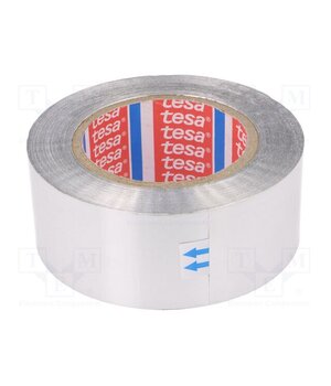 60670-00002-00 Tape: duct; W: 50mm; L: 50m; Thk: 125um; grey; acrylic; aluminium; 3% srq-T-LAsN1WdVr0eUFjL_RvTUnfxd5rv4hFuSeQHgo