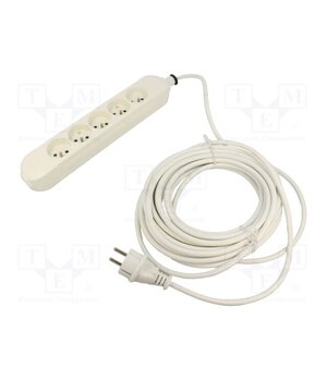 5907570042711 Extension lead; 3x1.5mm2; Sockets: 5; PVC; white; 3m; 16A; PRO z6LvPWf123mpafzK830BSxw-EMrevO96v6Q5ZrsqTx8
