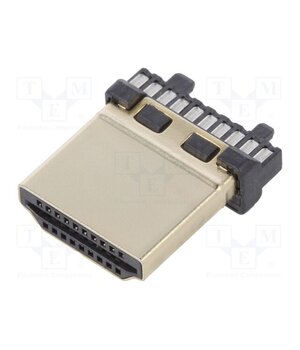DS1117-BN0-TME-002 Connector: HDMI; plug; PIN: 19; gold flash; for cable pUuE19PsgFzc2FxBrcFgKwmEv7QhiwT2xD_Fu96-6Kw