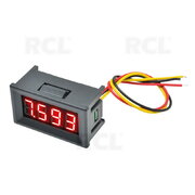VOLTMETER - MODULE 0.36" LED red, DC 0-100V, 4 digits, with housing, 3 wires