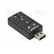 External 7.1 Channel Audio Sound Card Adapter Mini USB 2.0 3D Virtual 12Mbps