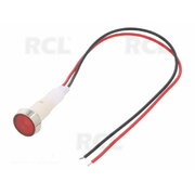 LAMPS LED 12V ø10mm red, with 200mm leads