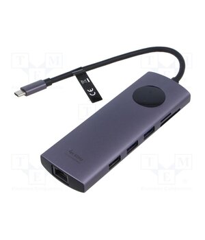 TQVHB Hub USB; USB 2.0,USB 3.0; PnP; grey; Number of ports: 9; 0.15m i8bmyeo0qnSkGqZHuxQ-T_eUfkTmFOSQV4rNRDLf68k